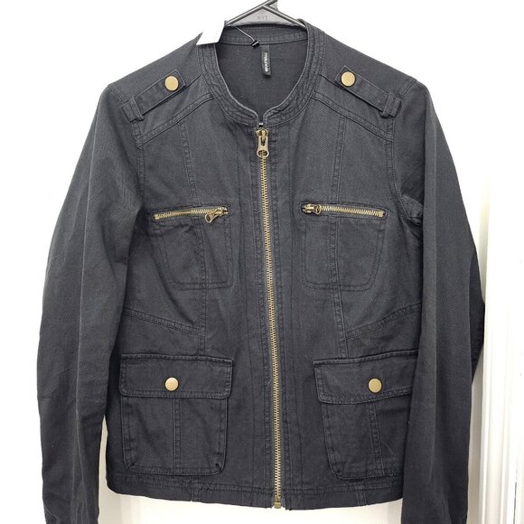 NWT Maurices Womens Black Classic Zipper Pockets Long Sleeve Jacket Size Medium - Picture 9 of 12